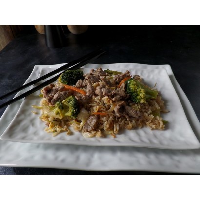 Kid's plate - Fried rice with beef and broccoli